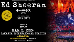 Poster Konser Ed Sheeran yaitu + - = ÷ x Tour 2024 [Mathematics Tour] (Doc.PK Entertaiment)