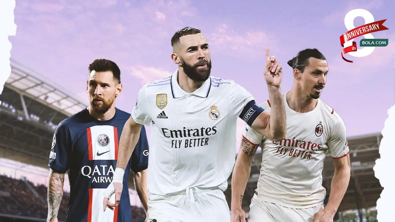 Ilustrasi - Lionel Messi, Karim Benzema, Zlatan Ibrahimovic