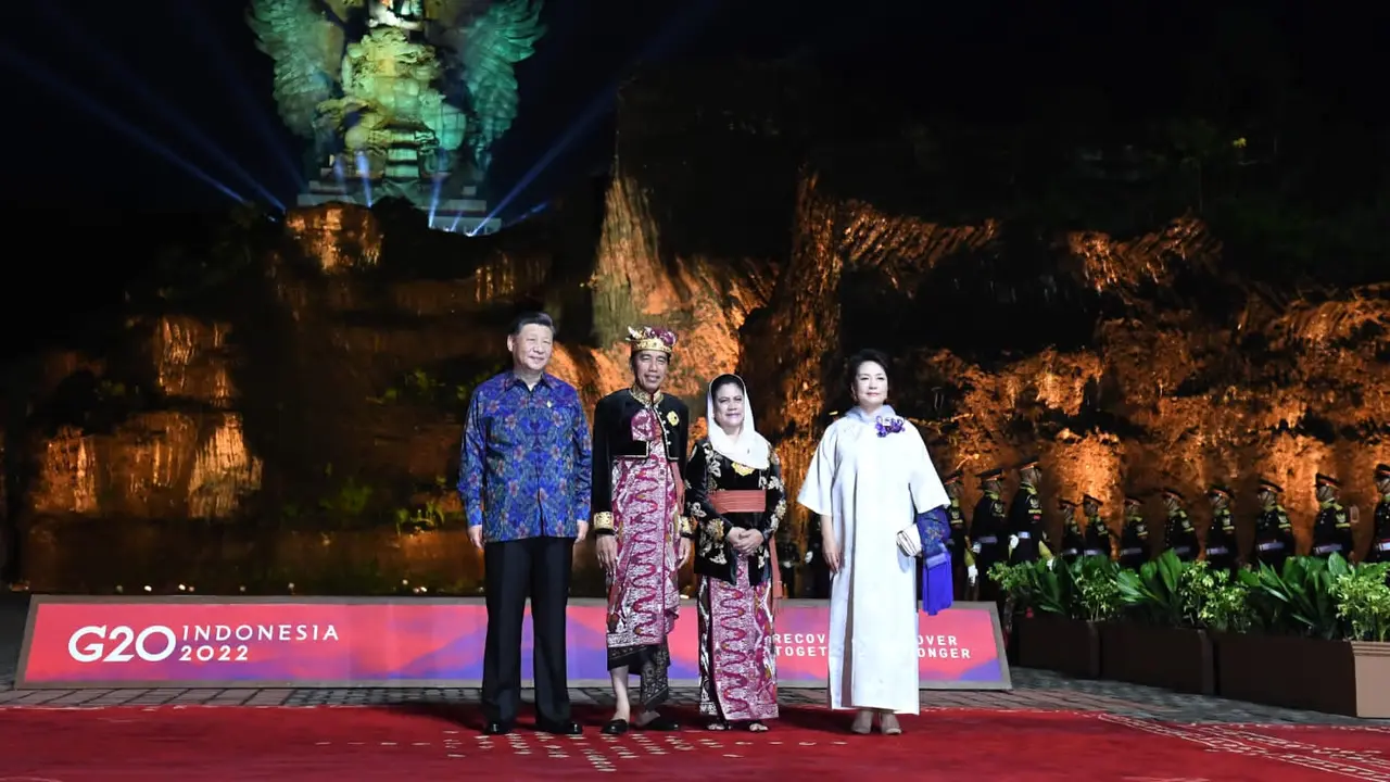 Presiden China Xi Jinping didampingi istrinya Peng Liyuan
