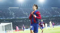 Barca langsung membalas melalui Joao Cancelo di menit ke-32 dan mengunci kemenangan di babak kedua lewat aksi Joao Felix (57'). (AP Photo/Joan Monfort)