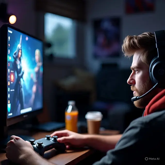 Ilustrasi Gamer Bermain Valorant.