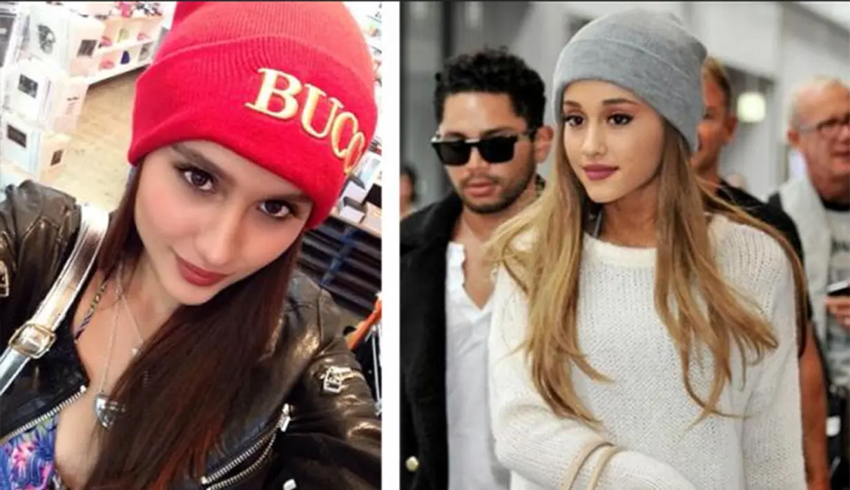 Wanita cantik Cinta Laura yang saat ini menetap di Los Angeles ini sering dikira Ariana ketika sedang melakukan aktivitasnya sehari-hari. (Via Instagram/@claurakiehl - @arianagrande)