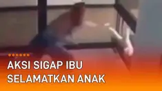 Detik-detik menegangkan terekam CCTV di dalam sebuah bangunan. Seorang ibu yang sibuk menelepon menggandeng anaknya menuju suatu ruangan. Hingga kemudian petaka nyaris terjadi pada sang anak.
