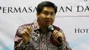 Anggota DPR Maruarar Sirait saat menjadi pembicara dalam diskusi politik di Jakarta, Jumat (23/3). Diskusi tersebut membahas Permasalahan dan Konstelasi Pilkada Sumatera Utara 2018. (Liputan6.com/Johan Tallo)