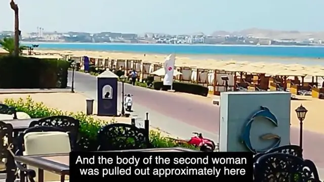 Mayat wanita kedua ditarik keluar di tepi pantai hotel bintang lima, Premiere Le Reve Hurghada di Mesir. (Sumber: media sosial/e2w)
