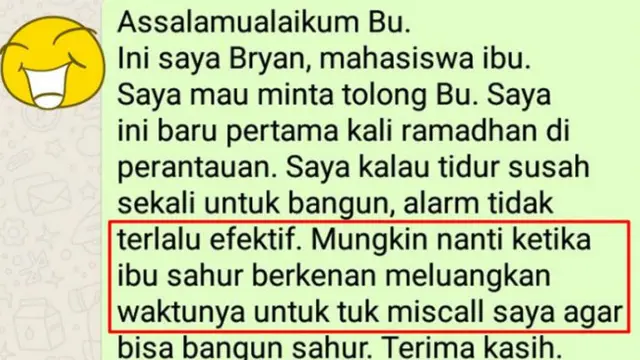 Miss call untuk sahur.