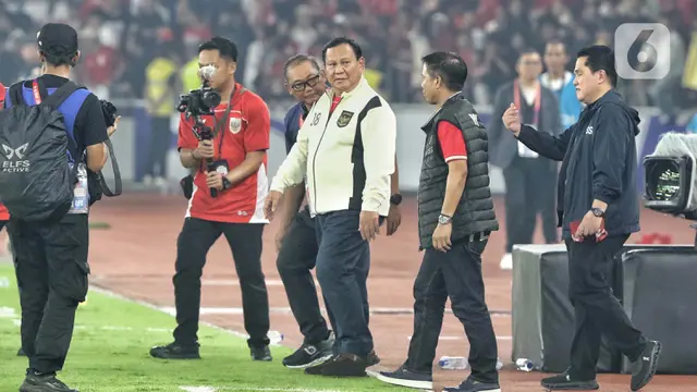 Turun ke Lapangan, Presiden Prabowo Subianto Beri Ucapan Selamat Kepada Timnas Indonesia