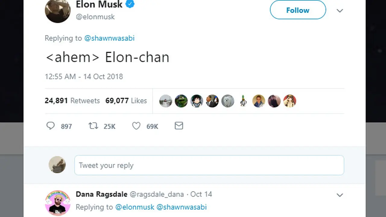 Elon Musk cinta anime