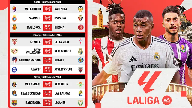 Jadwal La Liga 2024/25 Matchweek 17 di Vidio