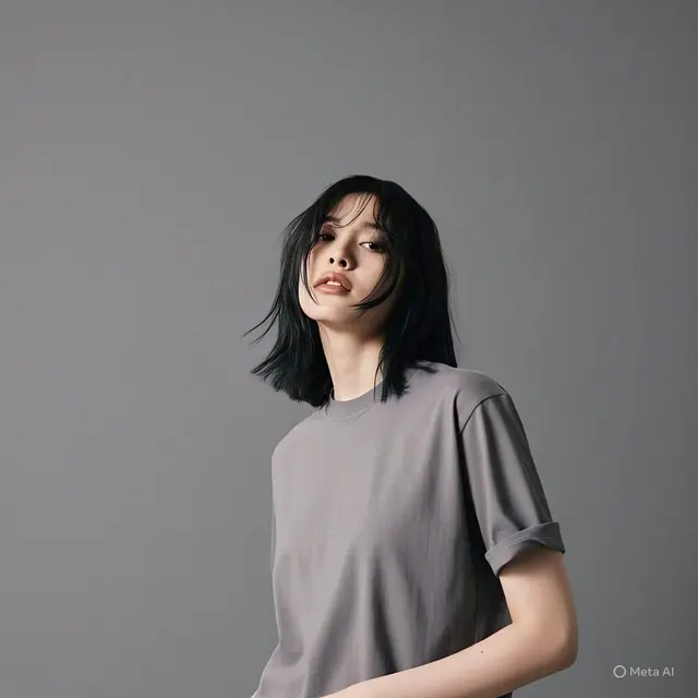 Kaos Polos dengan Potongan Boxy