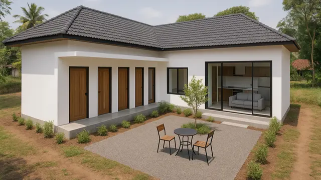 Desain Rumah Minimalis dengan 4 Kamar di Desa (Foto: ChatGPT)