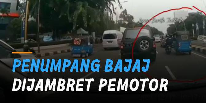 VIDEO: Berada di Dalam Bajaj, Penumpang Dijambret Oknum Pemotor