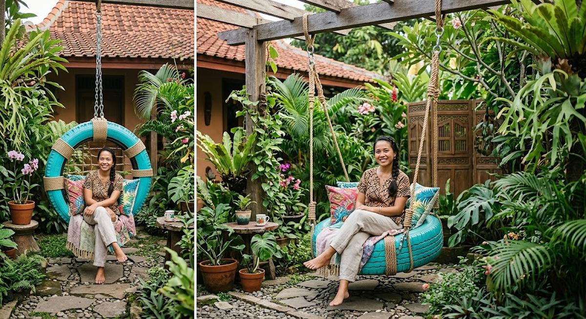 9 Ide Memanfaatkan Ban Bekas Menjadi Kursi Taman Unik, Sulap Limbah Jadi Furnitur