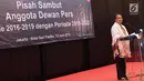 Menteri Pemberdayaan Perempuan dan Perlindungan Anak (PPPA), Yohana Yembise memberi sambutan pada acara Pisah Sambut Anggota Dewan Pers di Jakarta, Rabu (12/6/2019). Mantan Mendikbud, Mohammad Nuh resmi menjadi Ketua Dewan Pers periode 2019-2022. (Liputan6.com/Helmi Fithriansyah)