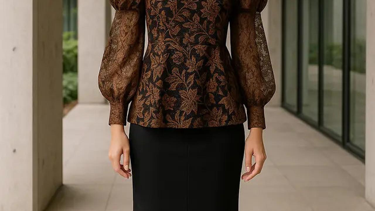 7 Model Batik Brokat Kombinasi Lengan Puff dan Bishop yang Sedang Hits di 2025