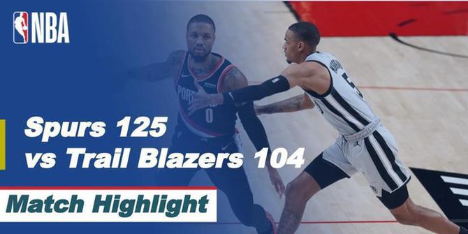 VIDEO: Highlights NBA, San Antonio Spurs Bungkam Portland Trail Blazers 125-104