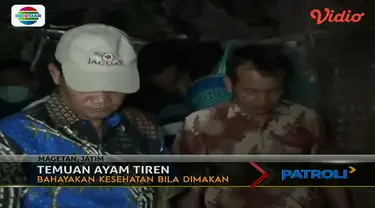 Polisi Resor Magetan, Jawa Timur, menggerebek tempat pengolahan ayam tiren.