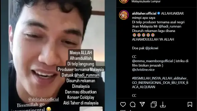 Tak Hanya di Indonesia, Aldi Taher Juga Akan Gelar Konser Tribute Coldplay di Malaysia. (instagram.com/alditaher.official)