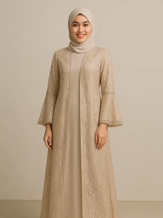 Model Outer Panjang Brokat Payet untuk Kondangan/Ilustrasi gambar AI