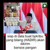Cek Fakta: Hoaks Pemerintah Bakal Kirim Bansos Beras dan Minyak dengan Bilang Hadir di Facebook