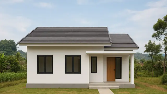 Gambar Rumah Sederhana 6x9 di Desa dengan Halaman Depan