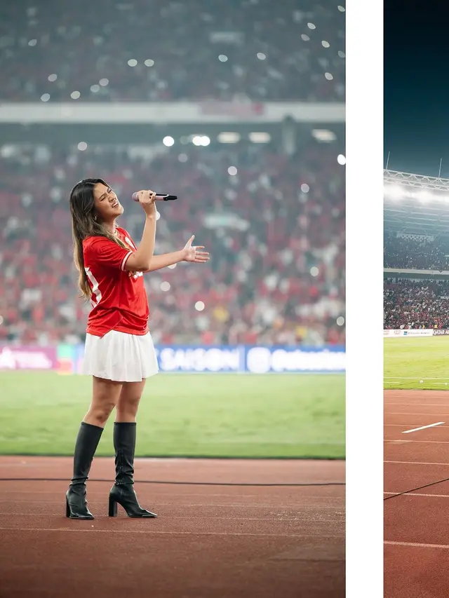 Pakai Jersey Angka Keberuntungan, Raisa Tampil Stylish di Kualifikasi Piala Dunia Timnas