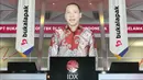 Tangkapan layar menampilkan Direktur Utama PT. Bukalapak.com Tbk, M Rachmat Kaimuddin saat membèri sambutan pencatatan perdana saham BUKA secara virtual, Jakarta, Jumat (6/8/2021). (Liputan6.com)