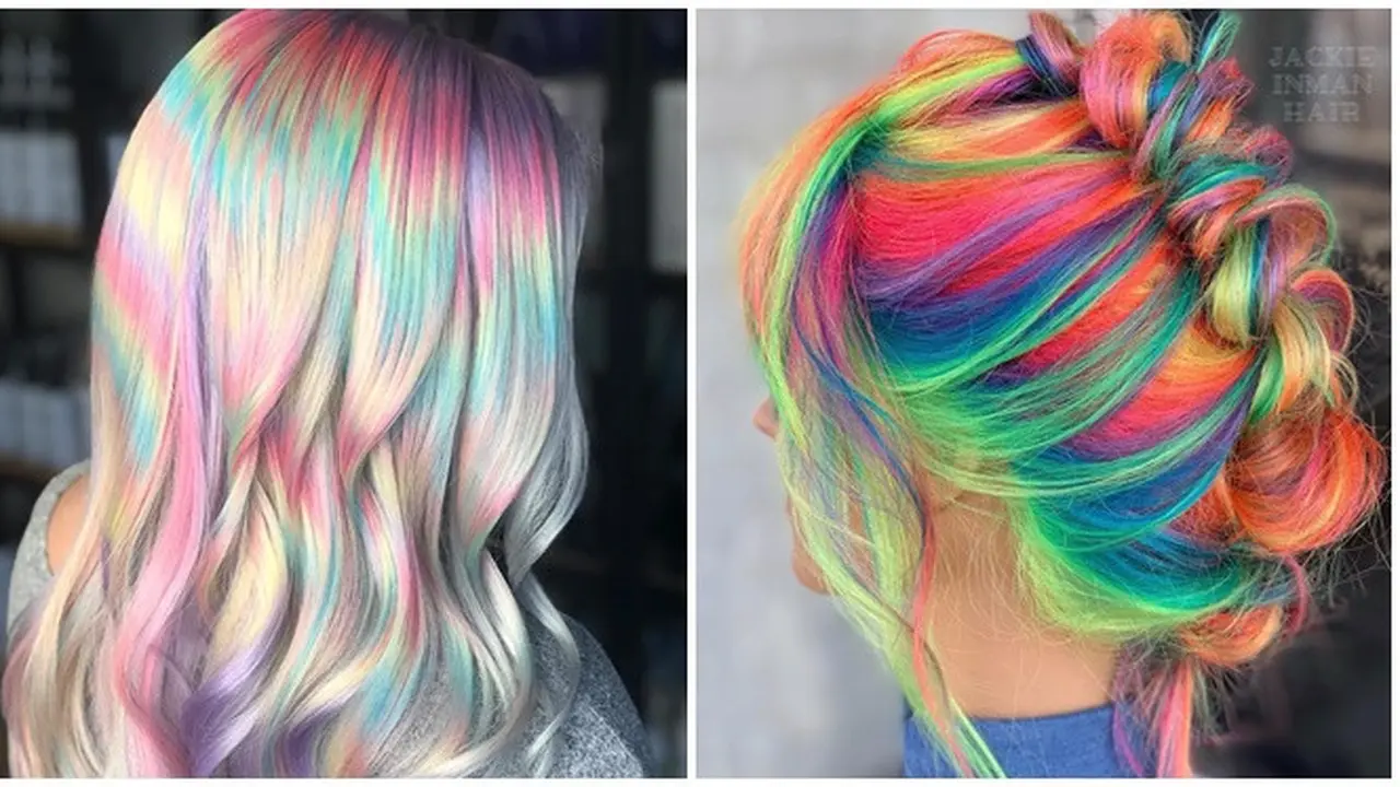 6 Potret Rambut dengan Warna Bak Pelangi Ini Unik, Penampilan Jadi Beda