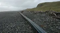Benda 'misterius' sepanjang 100 meter yang ditemukan di pantai Selandia Baru (Facebook/Environment Southland)