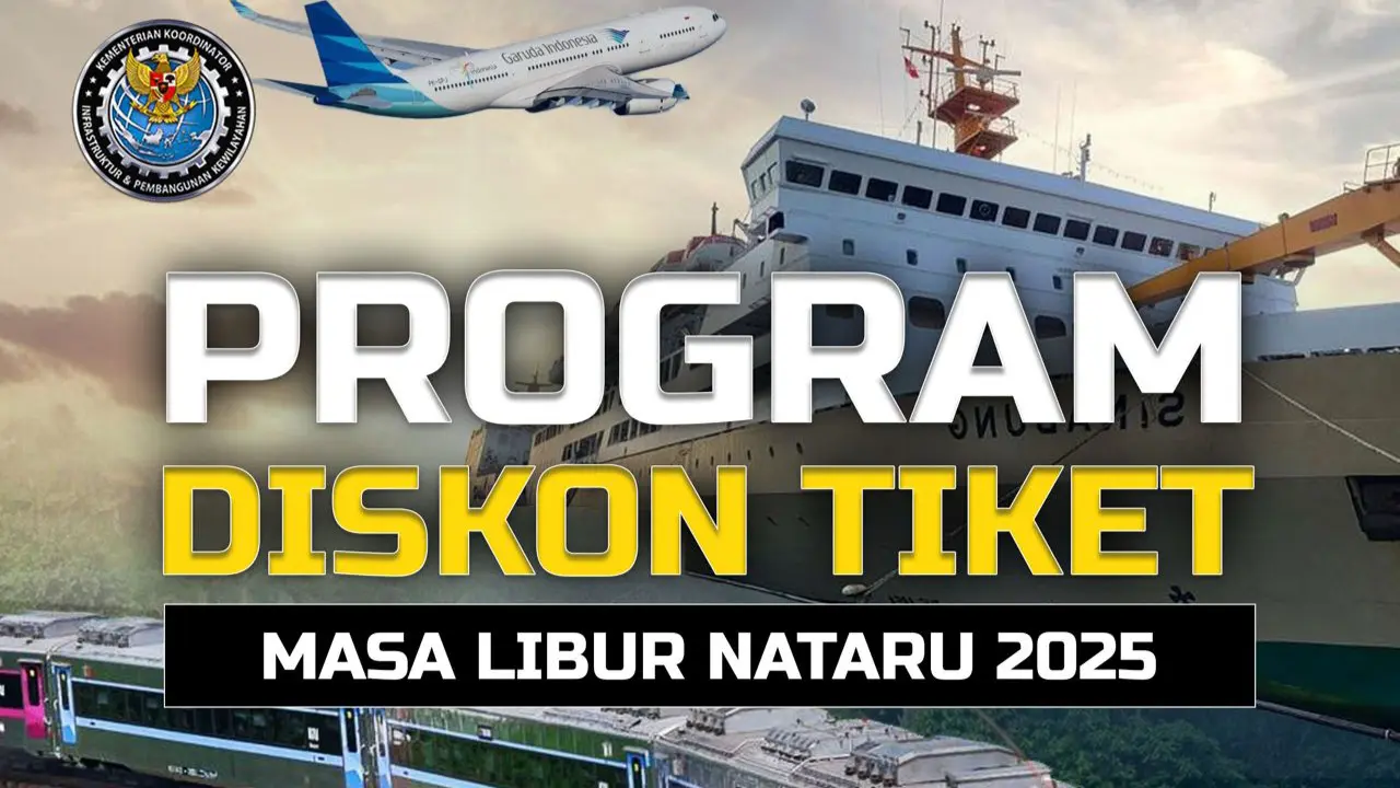 Diskon tiket angkutan selama periode libur Natal 2025 dan Tahun Baru 2026 (Nataru).
