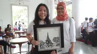 Lukisan Karya Penyandang Autis untuk Mufidah Kalla