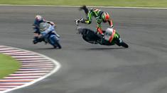 Adam Norrodin pebalap Moto3 asal Malaysia bernasib sial saat berlomba di GP Argentina 2016, Minggu (3/4/2016). Ia justru jatuh 200 meter jelang garis finis saat sedang berada di posisi ke-2.