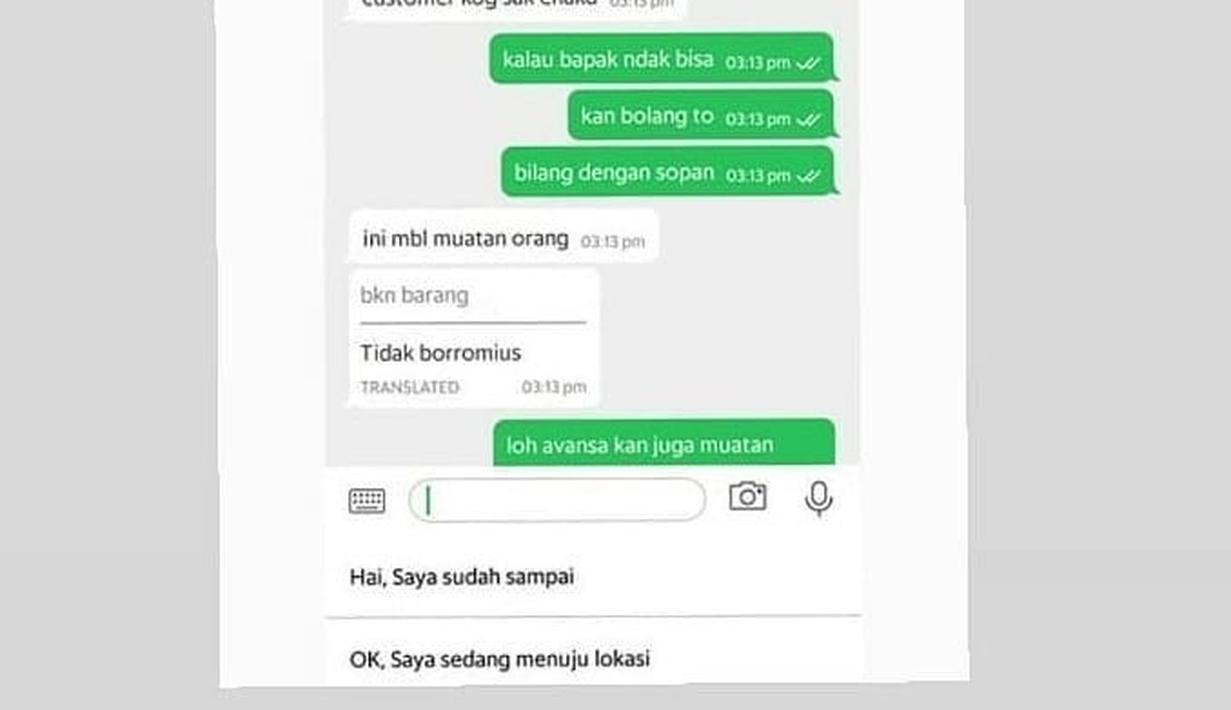 Bilang dengan sopan dan santun dong pak driver. (Source: Instagram/@chatojol)