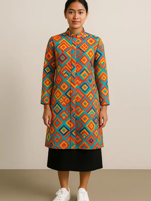 Kebaya Encim Panjang Modern Tanpa Ekor
