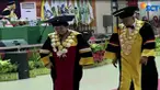 Selain itu, hadir pula mantan Menteri Pertahanan, yakni Mahfud MD dan mantan Wakil Presiden Try Sutrisno, dalam acara penganugerahan gelar Doktor kehormatan bidang politik dan pemerintahan, kepada Megawati.