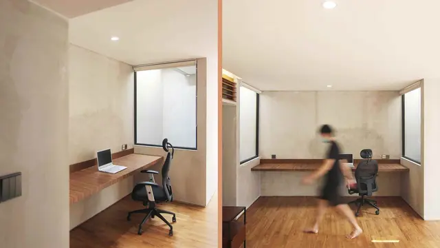 Desain Rumah Industrial Minimalis Mungil dengan Roster Terakota Cantik