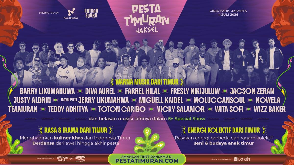 Tiket Pesta Timuran Jaksel 2026 Dijual, Barry Likumahuwa Hingga Nowela Siap Warnai Panggung
