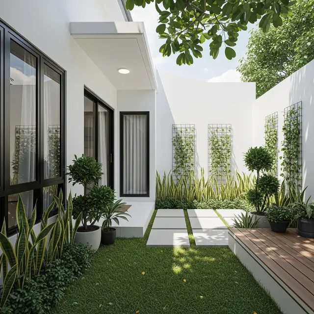 Rumah Tipe 36 dengan Taman Belakang Minimalis