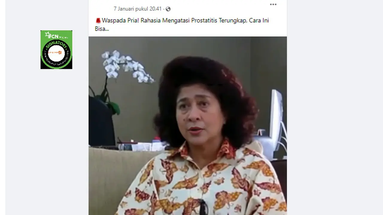 Tangkapan layar video wawancara Najwa Shihab dengan mantan Menkes Nila Moeloek rekomendasikan obat prostatitis