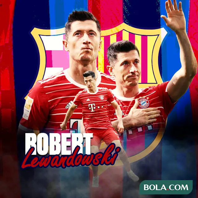 Ilustrasi Robert Lewandowski Barcelona