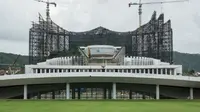 Lapangan upacara bendera di IKN memiliki kapasitas mampu menampung sekitar 8.000 orang. (Yasuyoshi CHIBA/AFP)