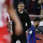 Pelatih Luis Enrique saat mendampingi Barcelona melawan Sporting Gijon. (AP Photo/Manu Fernandez)