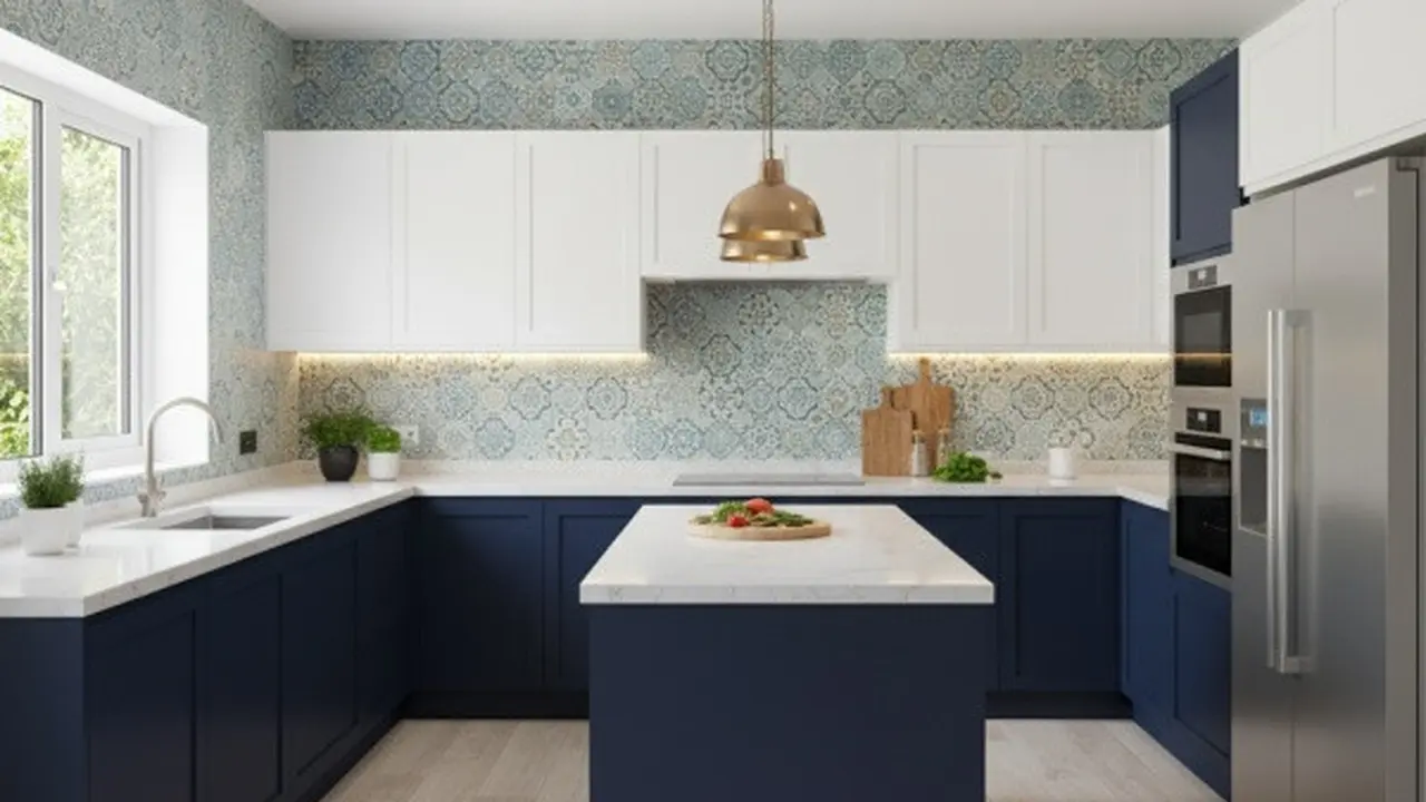 Ilustrasi Dapur Minimalis Bentuk U (Sumber: Gemini AI)