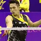 Tunggal putra Indonesia Jonatan Christie lolos ke babak kedua Macau Open Grand Prix Gold 2015 usai menyingkirkan unggulan pertama Srikanth K asal India, Selasa (24/11/2015). (Liputan6.com/Humas PP PBSI)