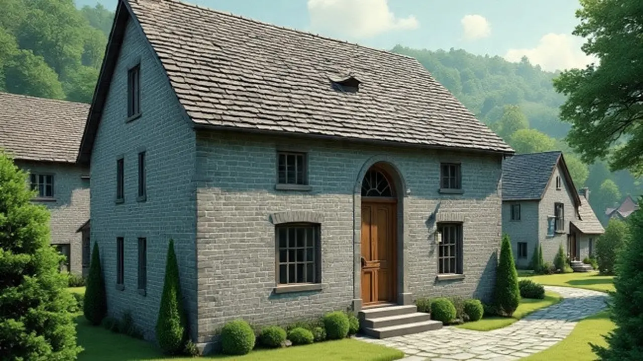 Ilustrasi Model Rumah dari Bambu dan Batako (Sumber Gambar: Meta AI)