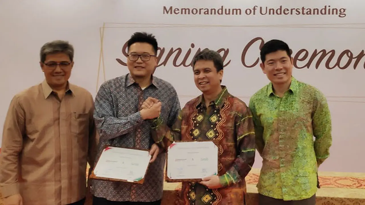 Penandatanganan nota kesepahaman antara Grab dan Sinar Mas Land di ICE BSD, Tangerang
