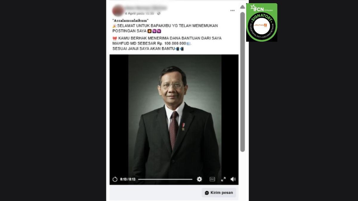 Kumpulan Hoaks Bantuan Modal Usaha Catut Nama Mahfud Md, Simak Faktanya