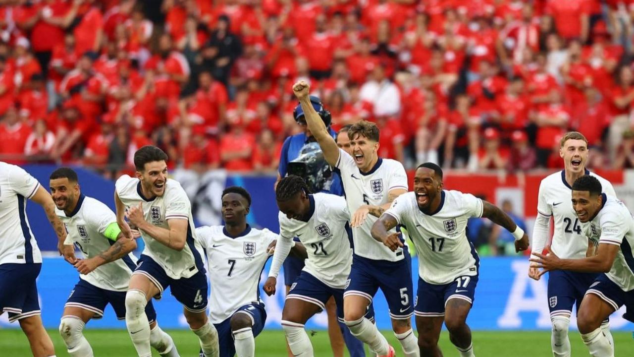 Inggris berhasil melaju ke babak semifinal Euro 2024 setelah mengalahkan Swiss dalam pertandingan perempat final. Foto: REUTERS / Kai Pfaffenbach <br>
