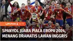 Spanyol untuk keempat kalinya menjuarai piala Eropa, usai menundukkan Inggris dengan skor 2-1 pada laga final di Stadion Olimpiade Berlin. Dua gol kemenangan Tim Matador dicetak Nico Williams dan Mikel Oyarzabal. Sedangkan gol tunggal Inggris dibukuk...