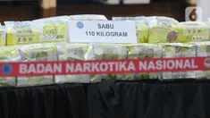 Badan Narkotika Nasional (BNN) kembali mengungkap kasus narkotika jenis sabu, saat konferensi pers di Gedung BNN, Jakarta, Selasa (18/7/2023). (merdeka.com/Imam Buhori)